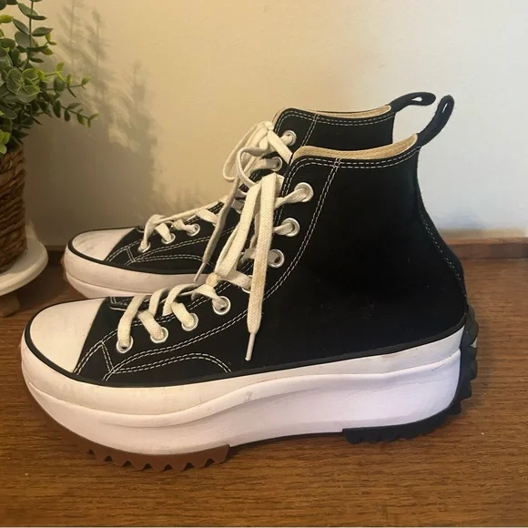 Converse Run Star Hike Platform Canvas Unisex High Top Black Size 9.5 Women 8 Me - Picture 2 of 7